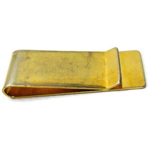 "JCB" Monogram Money Clip Stainless Steel Gold Tone Credit Card Cash ID Holder - Picture 7 of 7